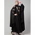 Designer resham embroidery Irani Kaftan - Black
